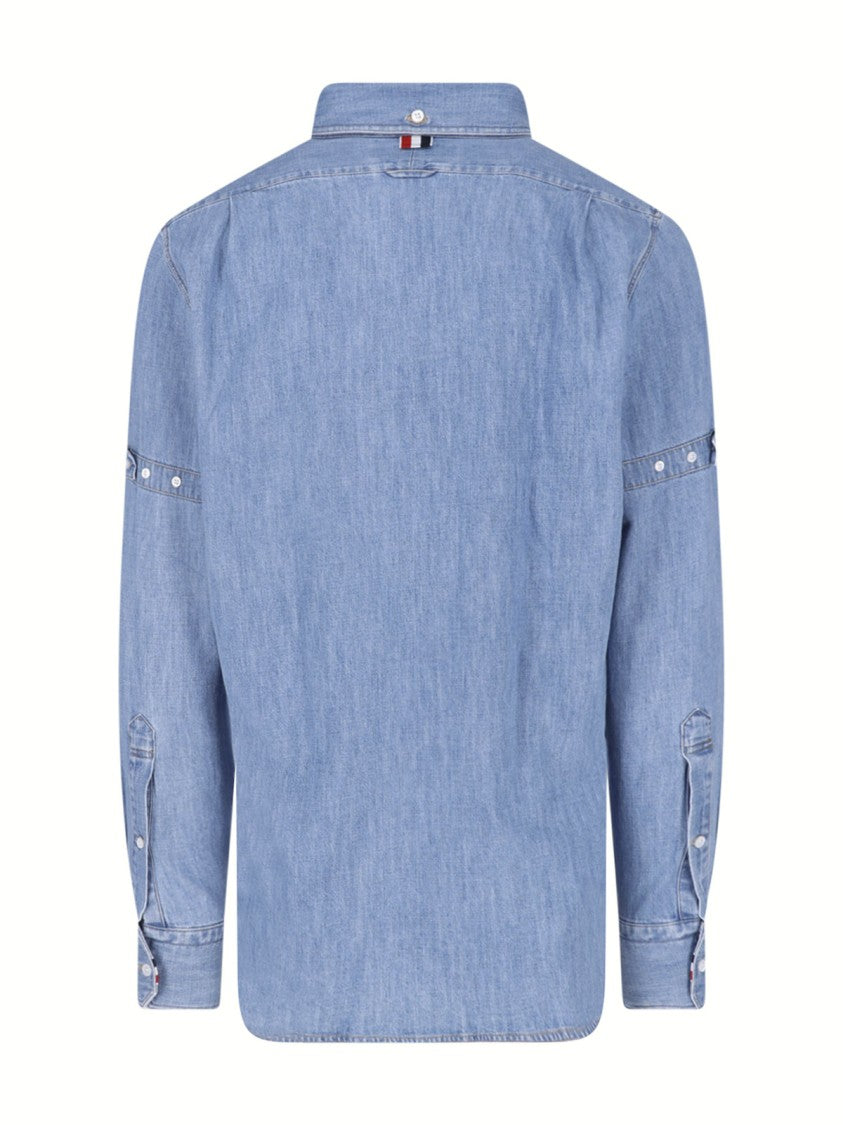Thom Browne Light Blue Armband Cotton Shirt