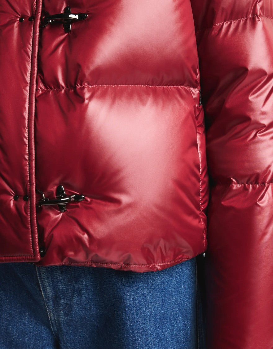Fay Cardinal Red Puffer Jacket With Hood