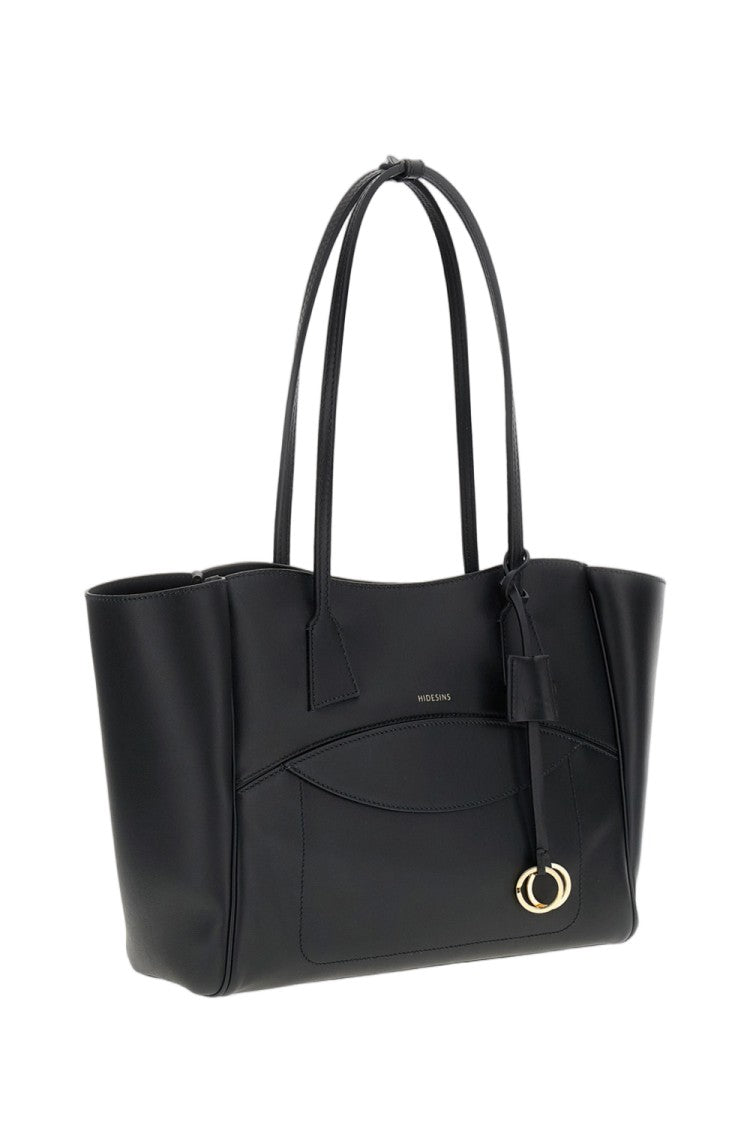 Hidesins Black Shopper Leather Shoulder Bag