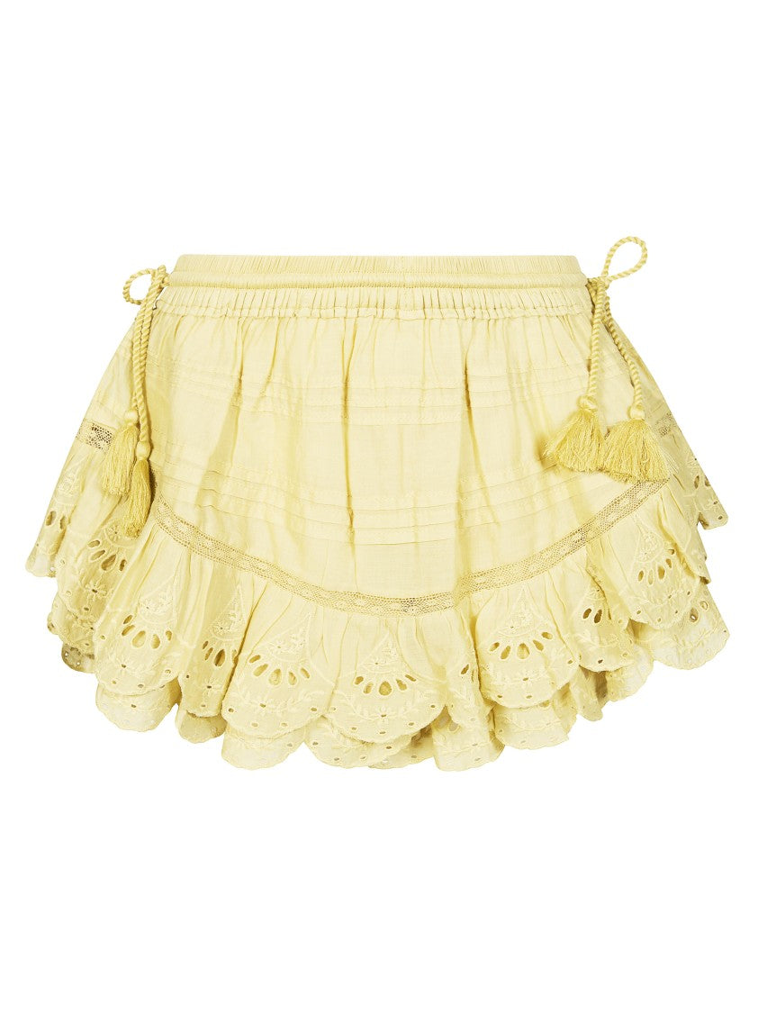Isabel Marant Étoile Eyelet Lace Tassel Ties Bohemian Shorts