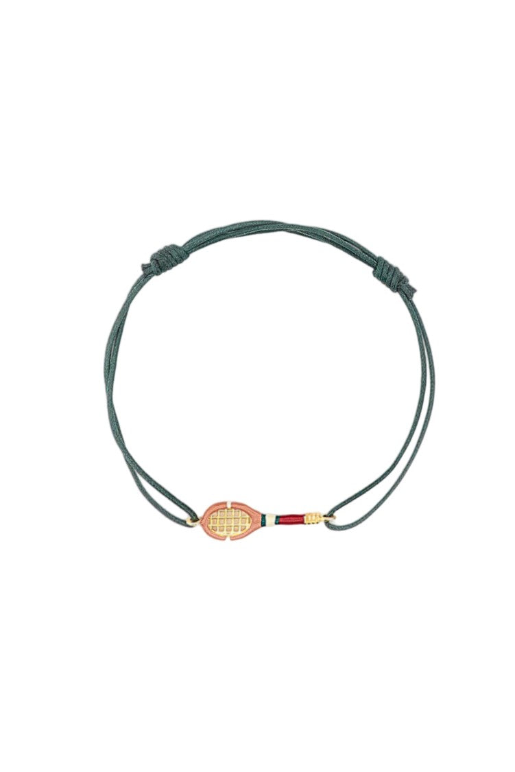 Aliita Green Tennis Cord Charm Bracelet