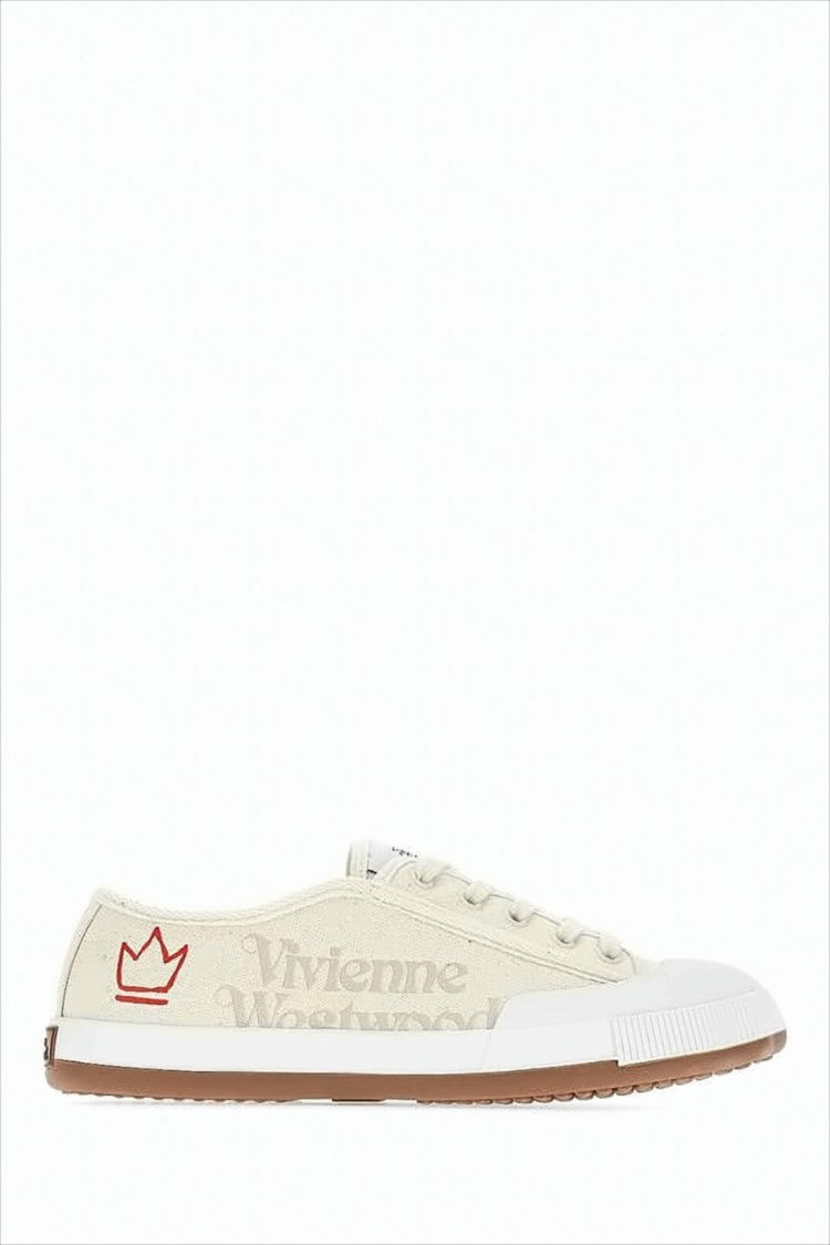 Vivienne Westwood Low-Top Canvas Sneakers With Distinctive Crown Emblem