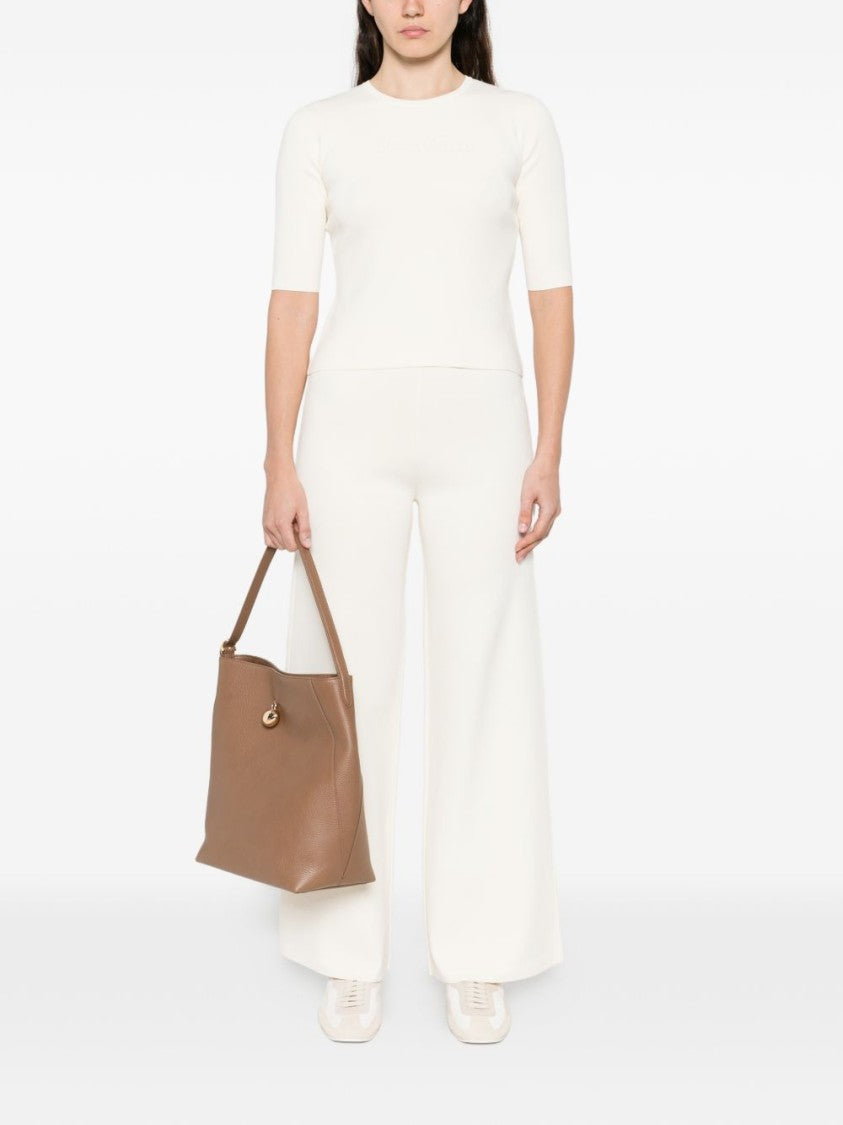 Max Mara Ivory Short Sleeves Knit Sweater