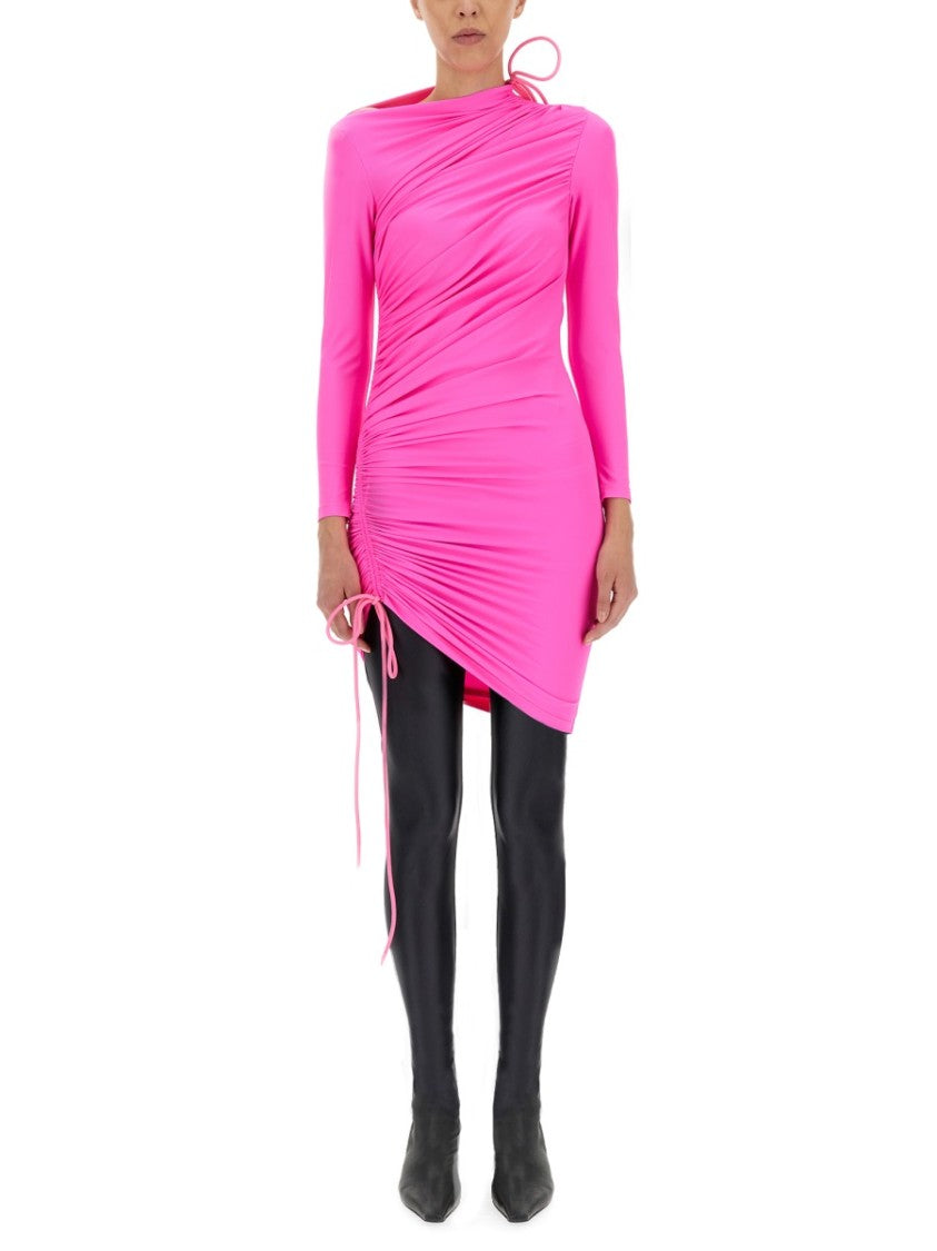 Balenciaga Fitted Mini Dress In Matt Spandex Fabric