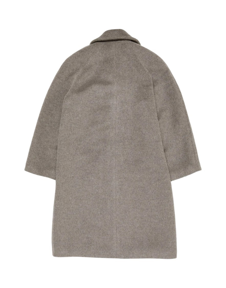 Acne Studios Double-Breasted Oversized Alpaca Coat With Wide Lapel