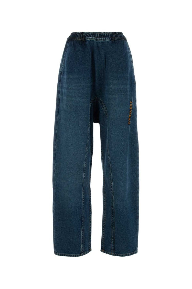 Y/Project Relaxed Fit Denim Jeans With Elastic Waistband