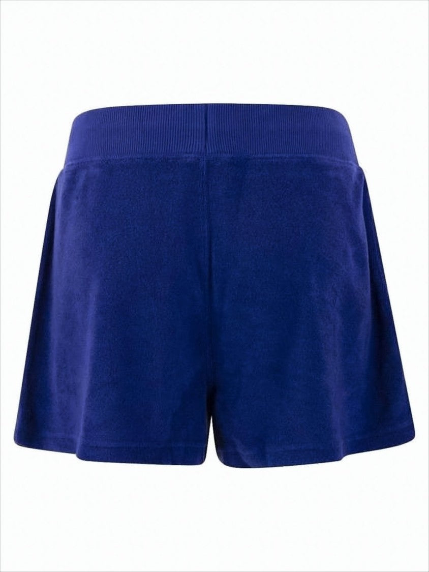 Polo Ralph Lauren Soft Blue Plush Shorts With Ribbed Waistband