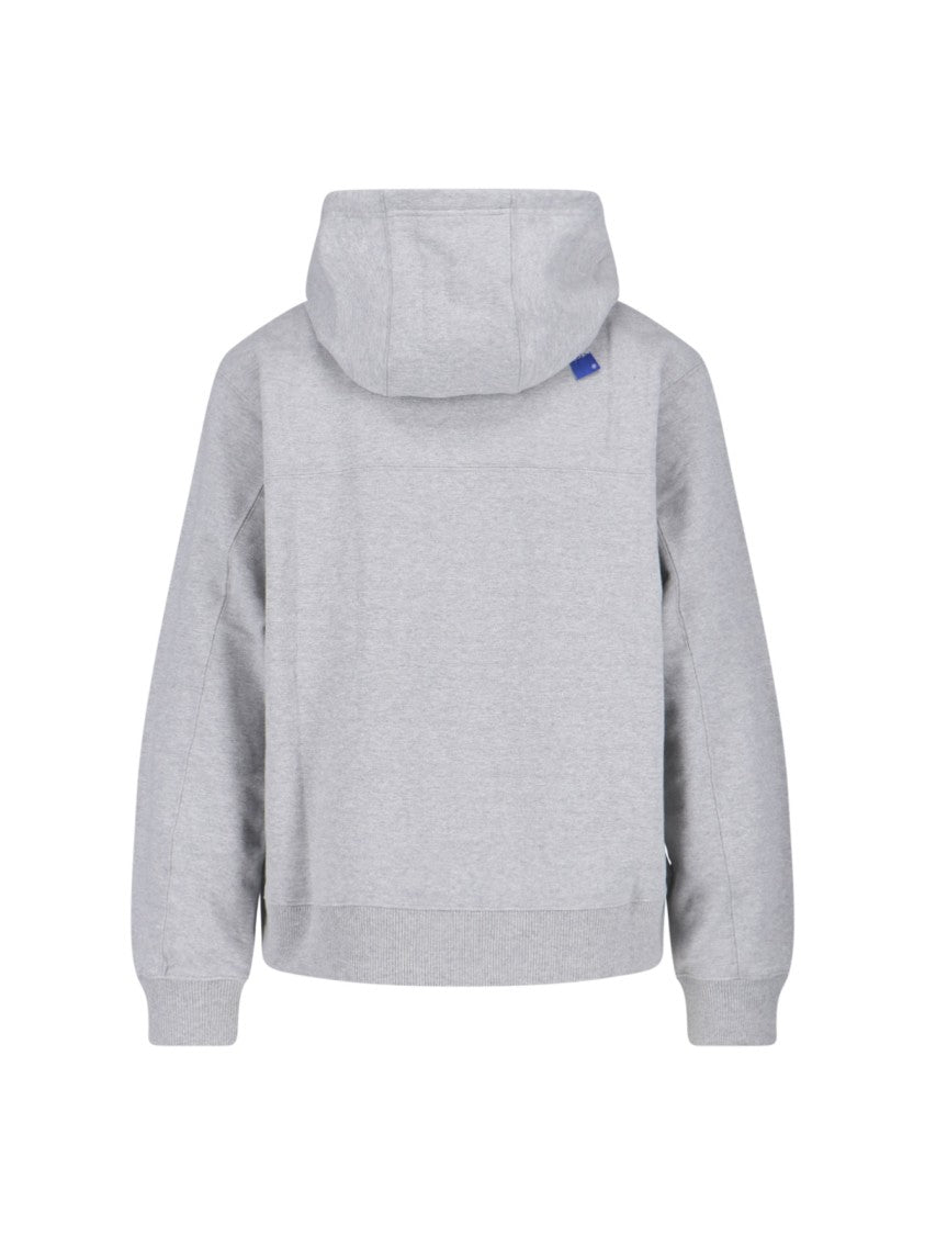 Ader Error "Trs Tag" Zip Sweatshirt, In Grey Cotton