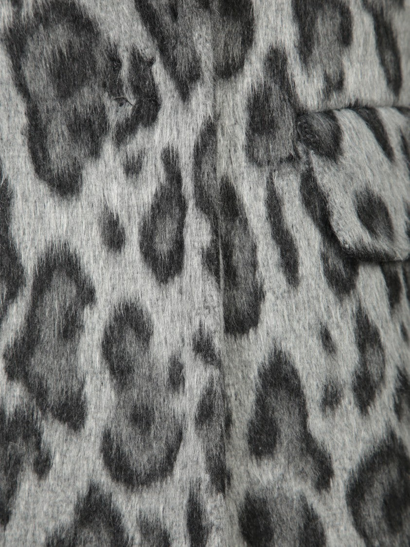 Tagliatore Coat Featuring Grey Animal Print