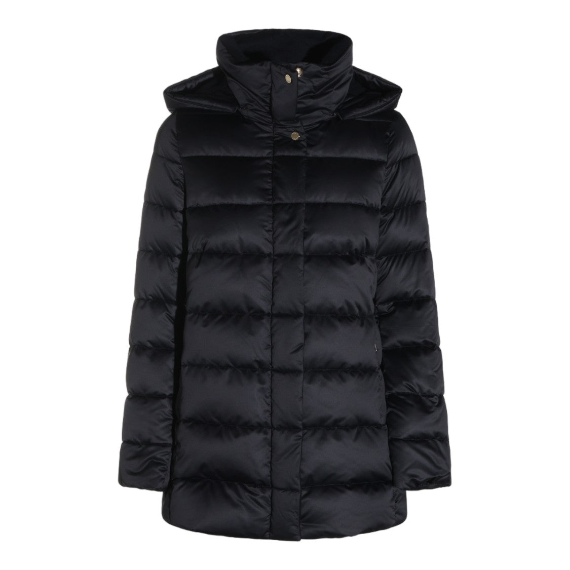 Moorer High Collar Detachable Hood Quilted Down Jacket