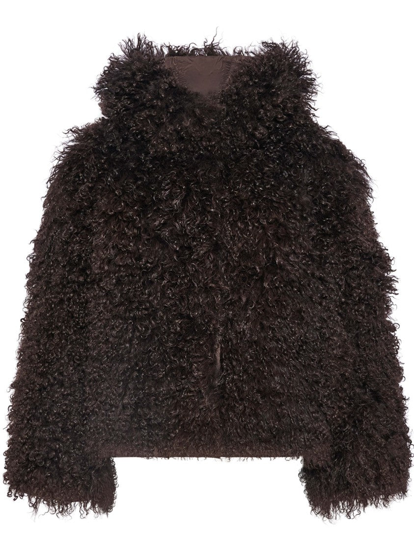 Yves Salomon Doudoune 65Cm Reversible Plush Coat