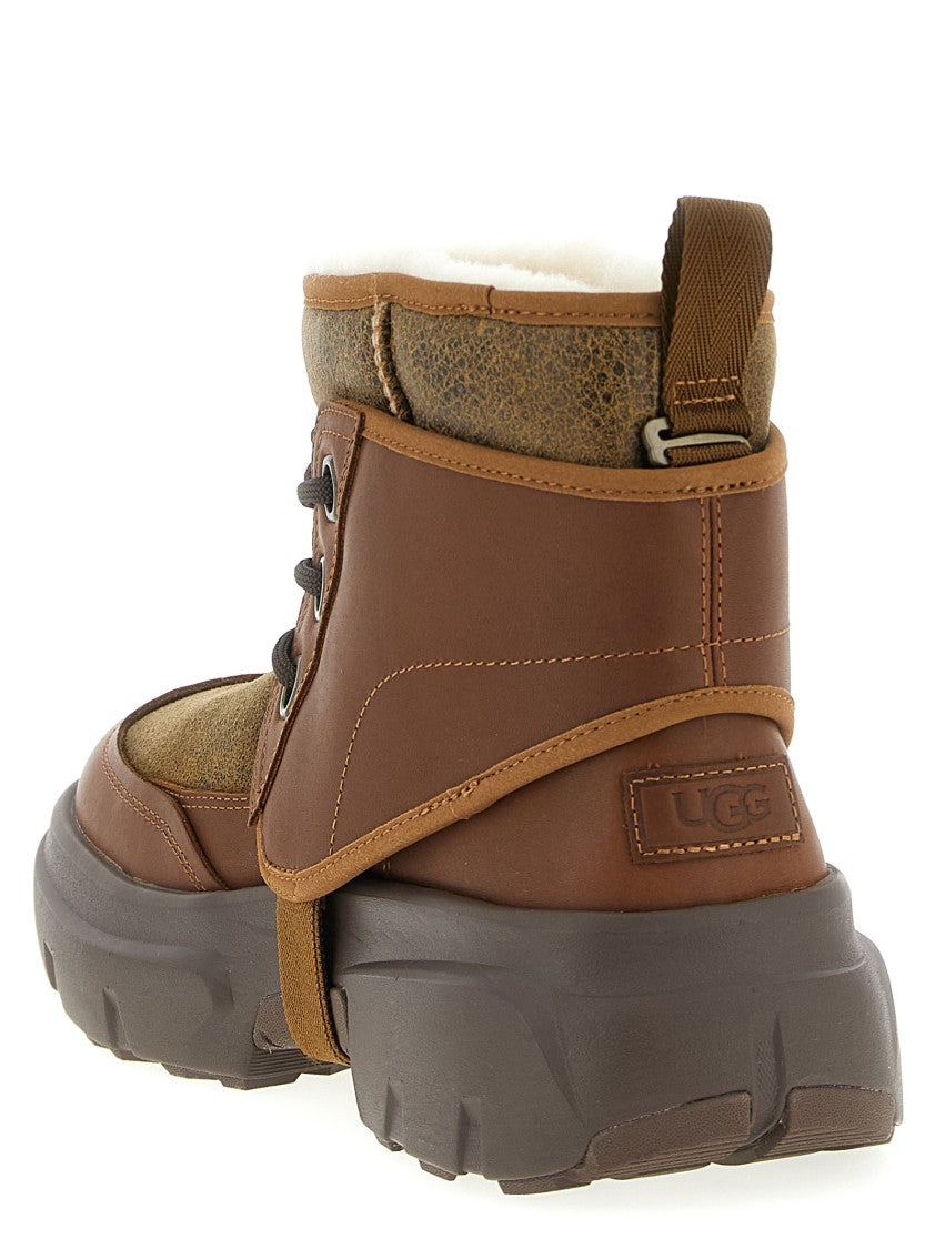 Ugg Sheepskin Ankle Boots With Leather Gaiter