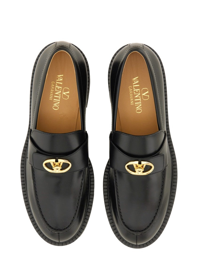 Valentino Garavani 40Mm Calfskin "Vlogo Locker" Loafer