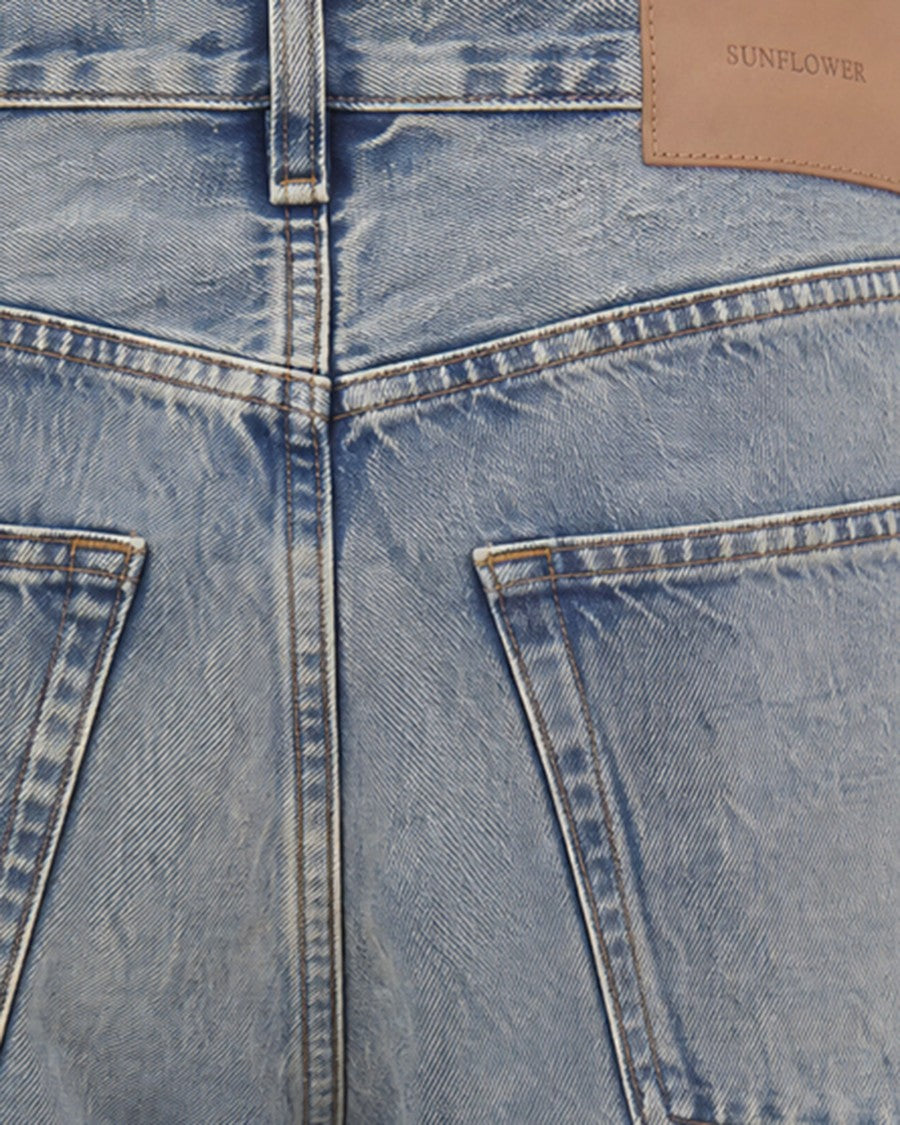 Sunflower Faded Blue Wide Twist Cotton Denim Jeans