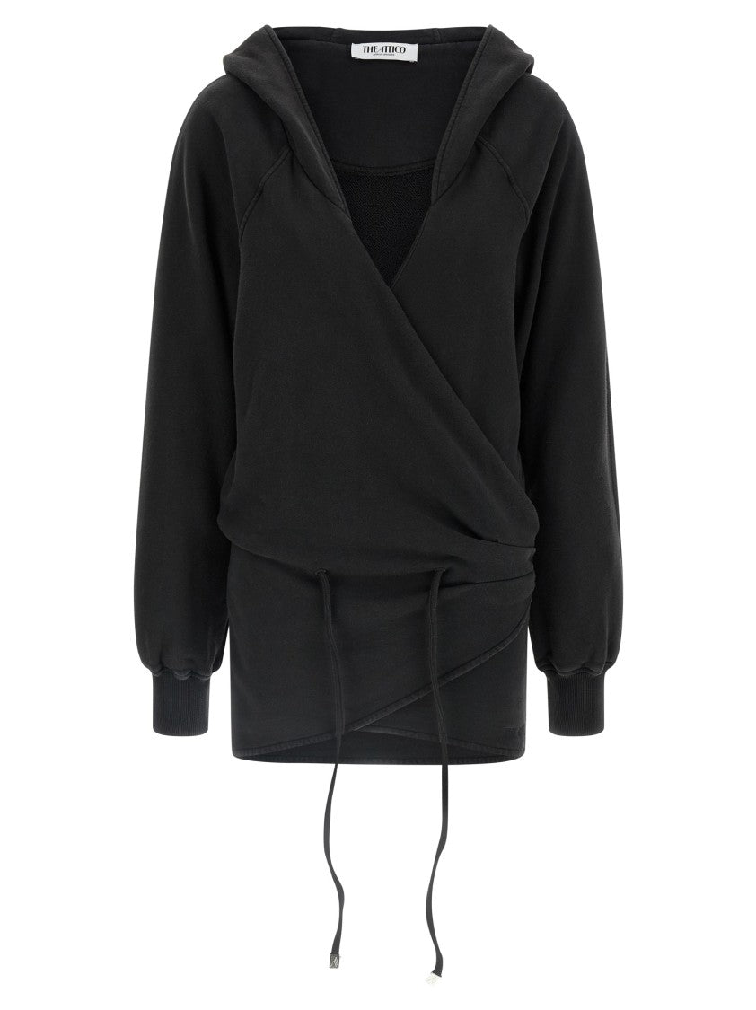 The Attico Faded American Fleece Hooded Mini Dress