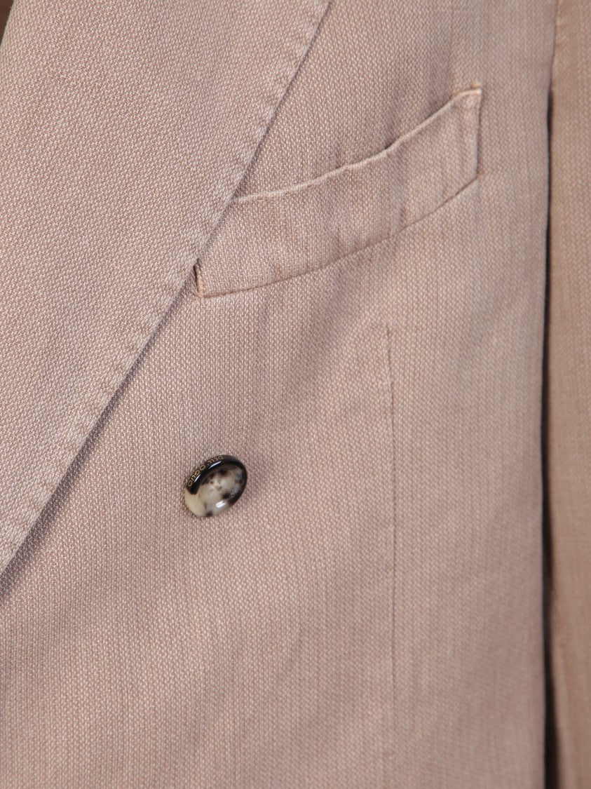 Dell'oglio Tailored Beige Double-Breasted Blazer