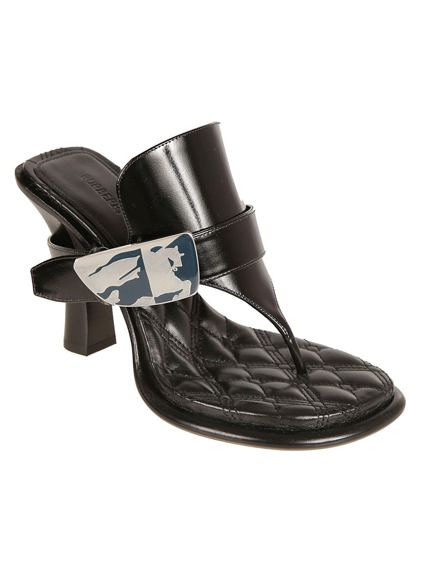 Burberry Quilted Black Leather Sandals