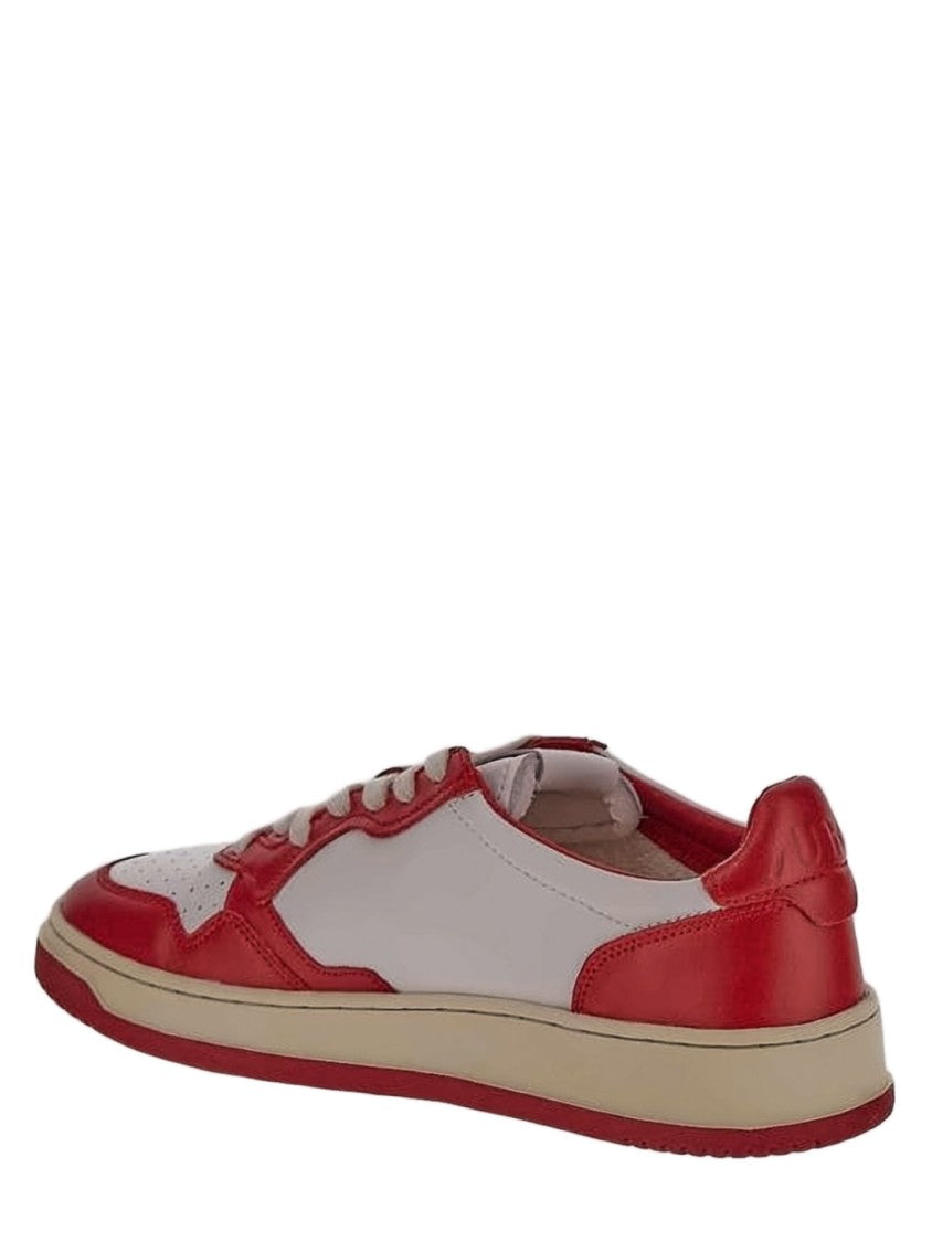 Autry Classic Low-Top Sneakers With Bold Red Overlays