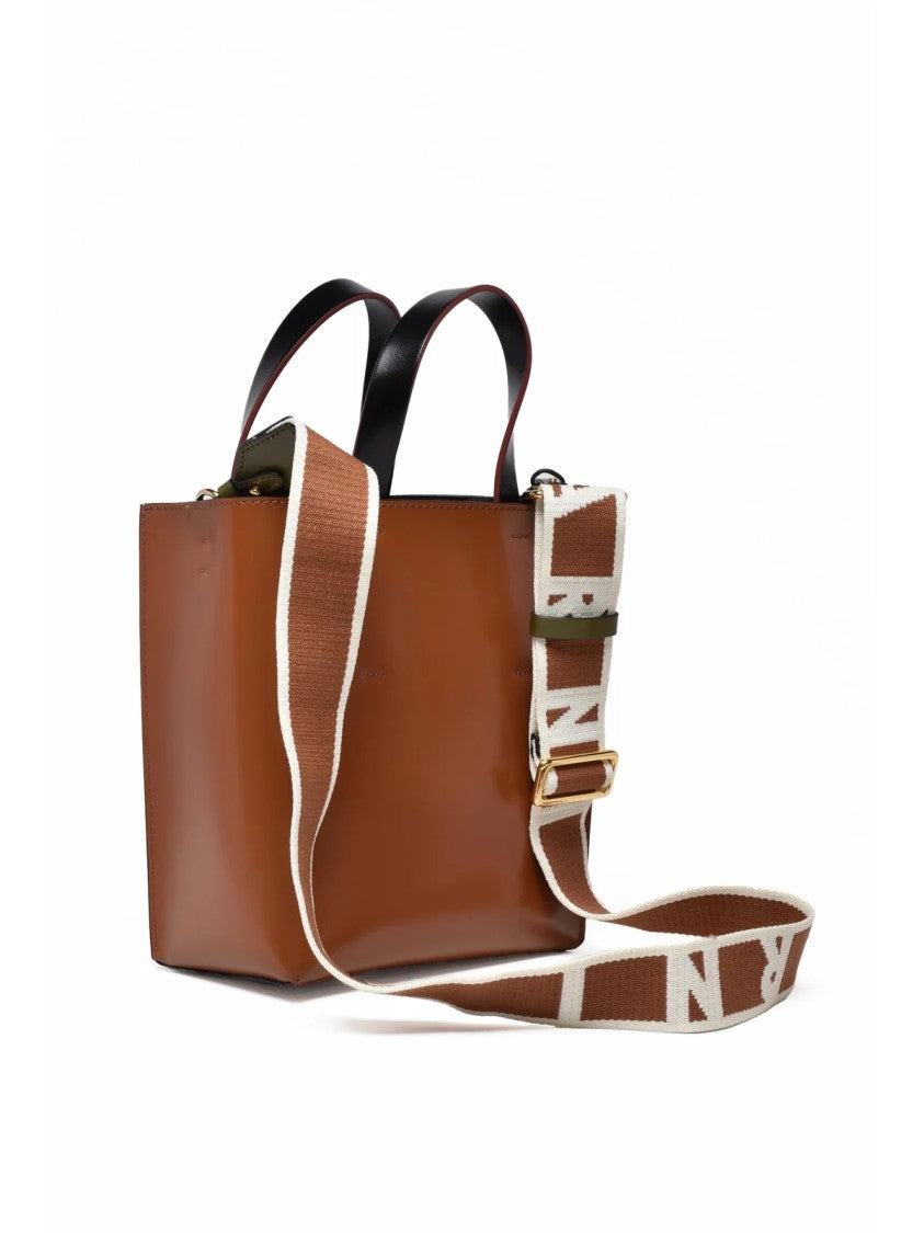 Marni Structured Dual-Tone Leather Marni Shoulder Bag