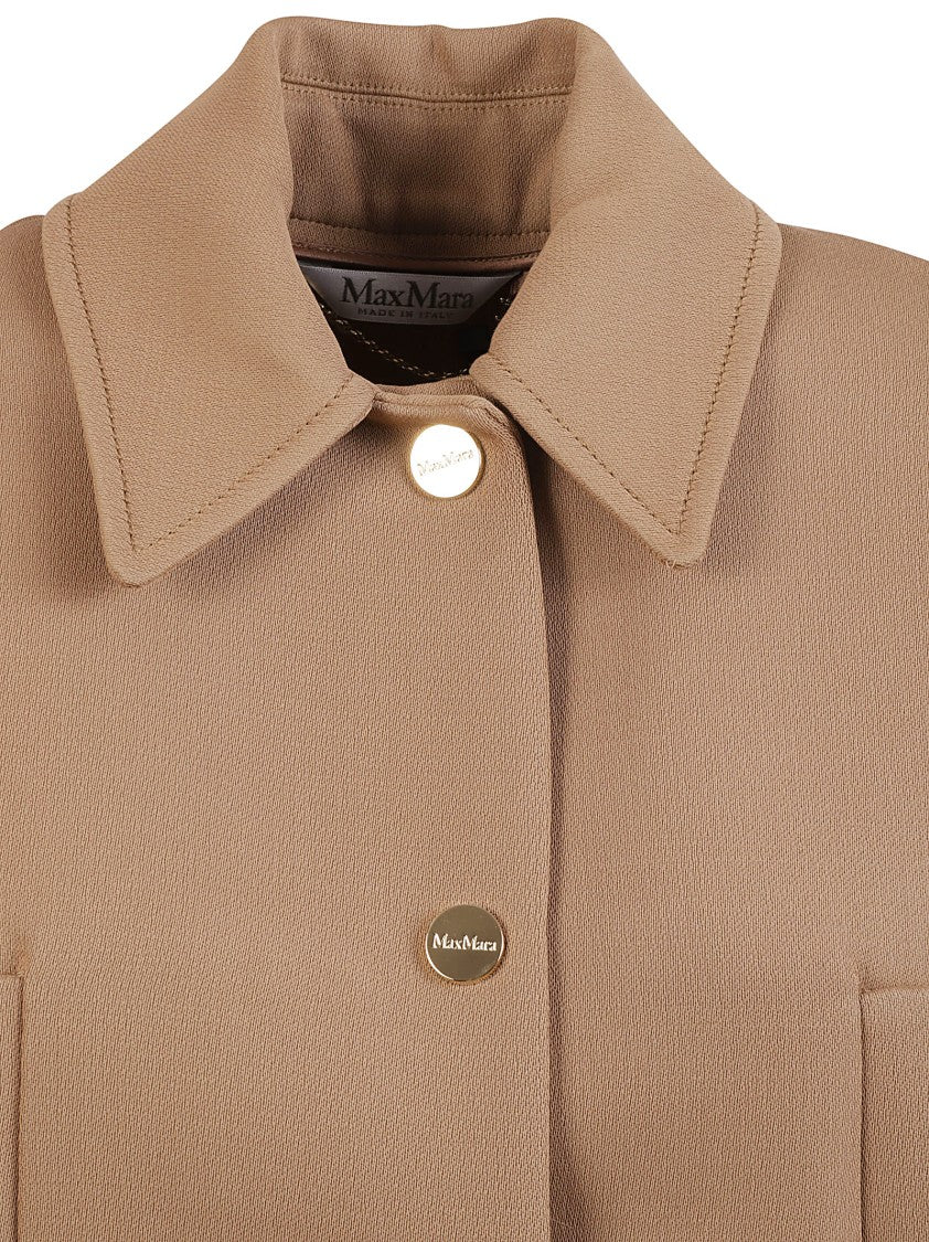 Max Mara Cropped Brown Jacket With Classic Collar