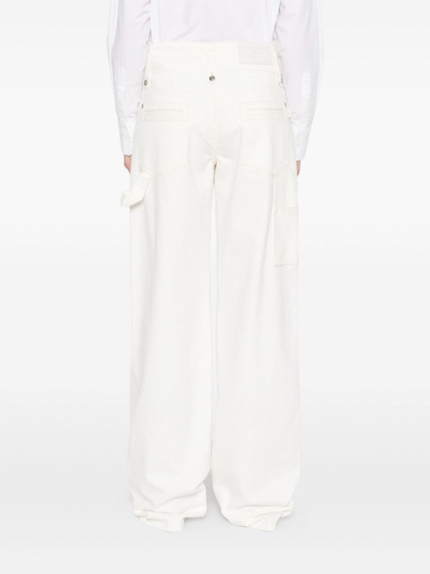 Ermanno Scervino Wide-Leg White Jeans With High Waist