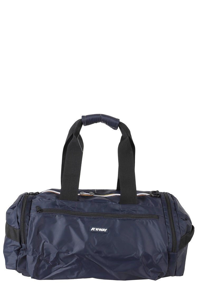 K-Way Blue Mereville S Ribbon Handles Polyester Duffle Bag