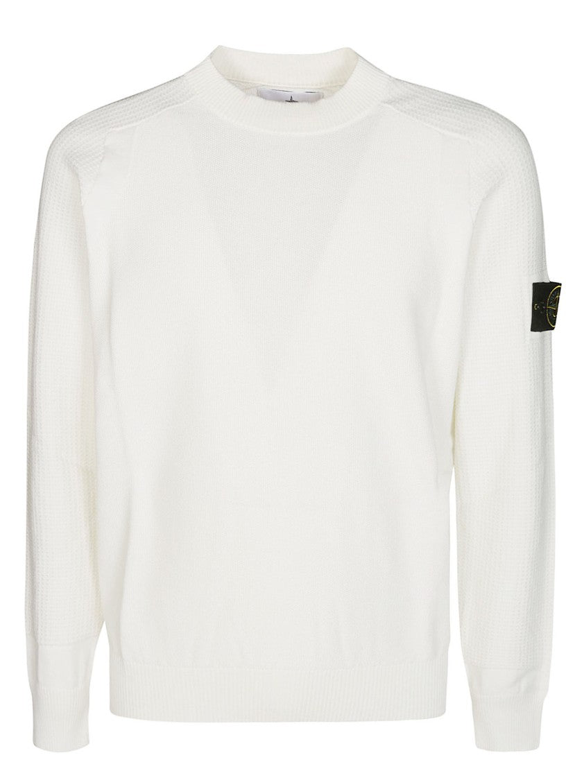 Stone Island Textured Knit Sweater With Crew Neckline