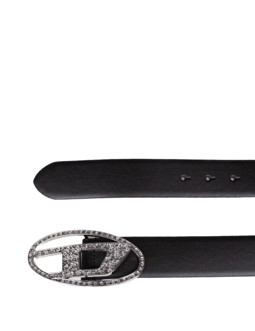 Diesel Belt With Oval D Buckle In Black Cowhide