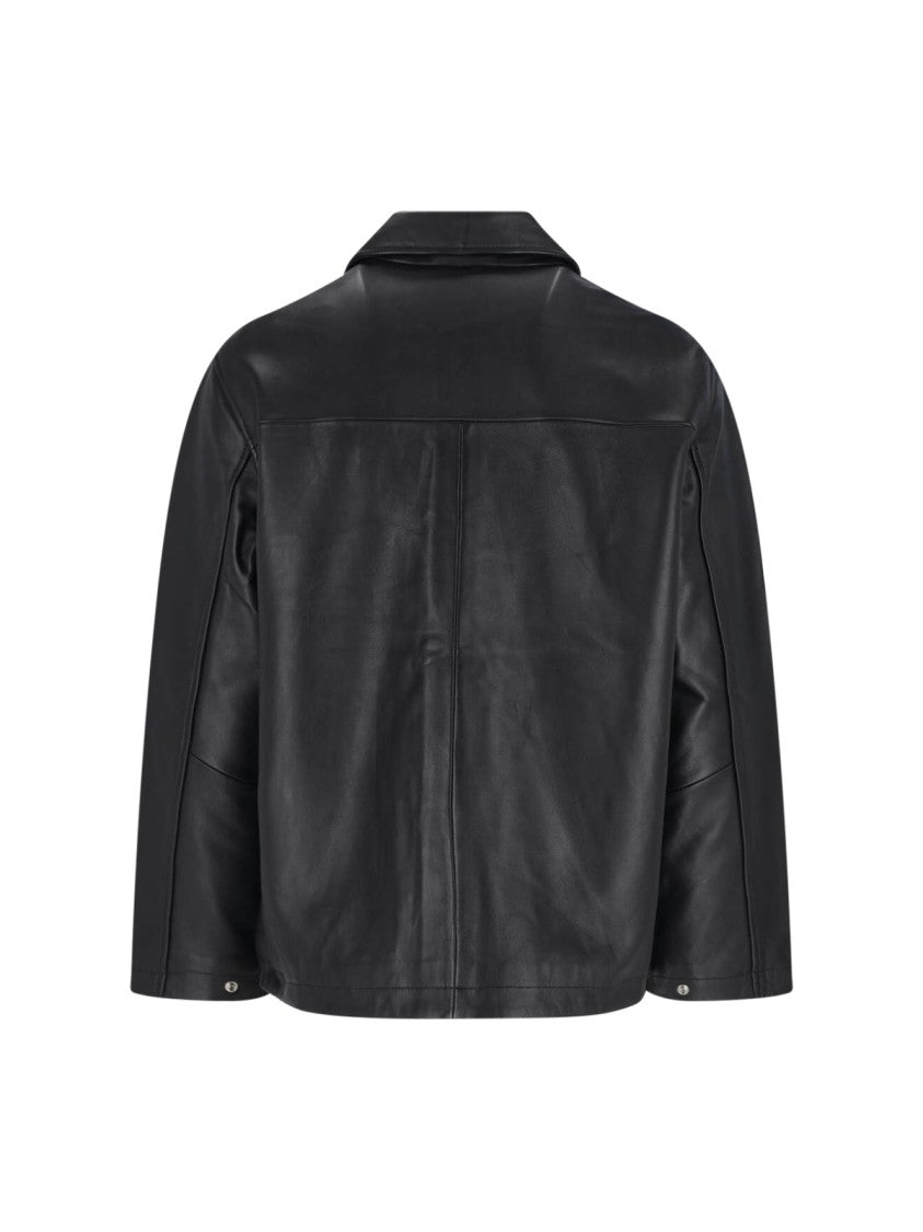 Sunflower Lambskin Leather Jacket – Black