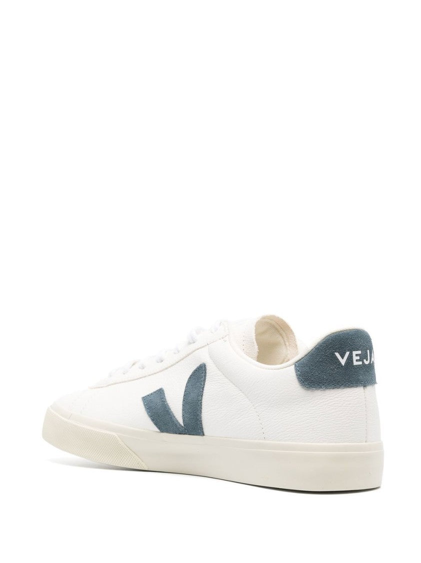Veja White Campo Chromefree Grained Leather Sneakers
