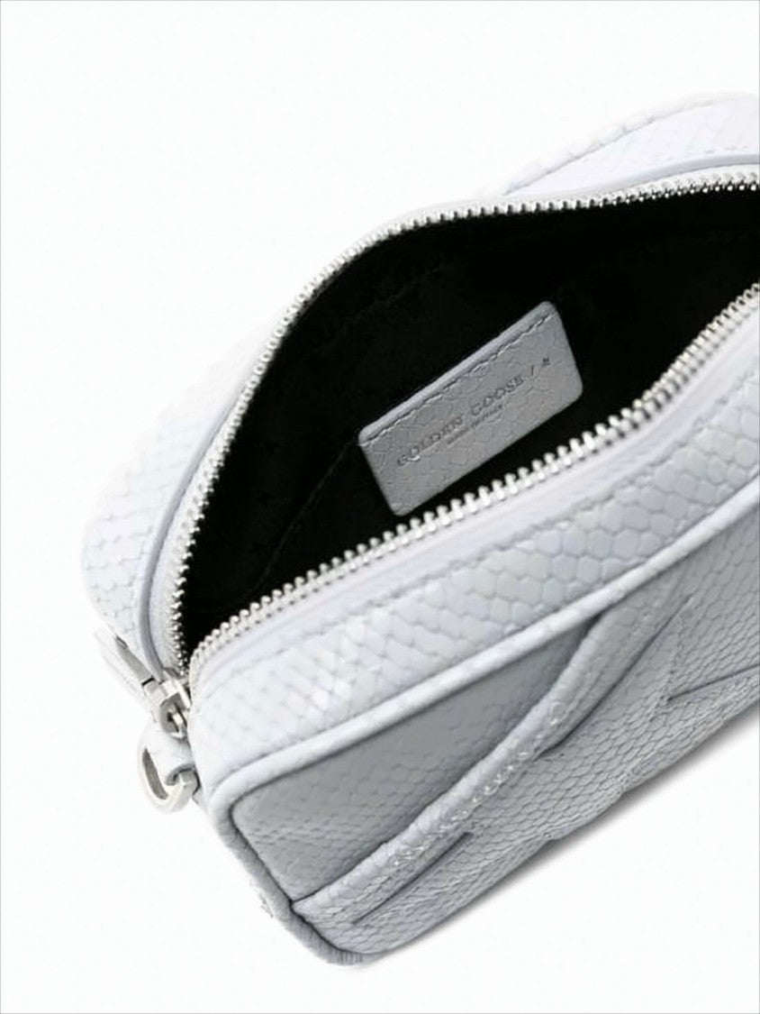 Golden Goose Textured Leather Shoulder Bag With Snakeskin Detail