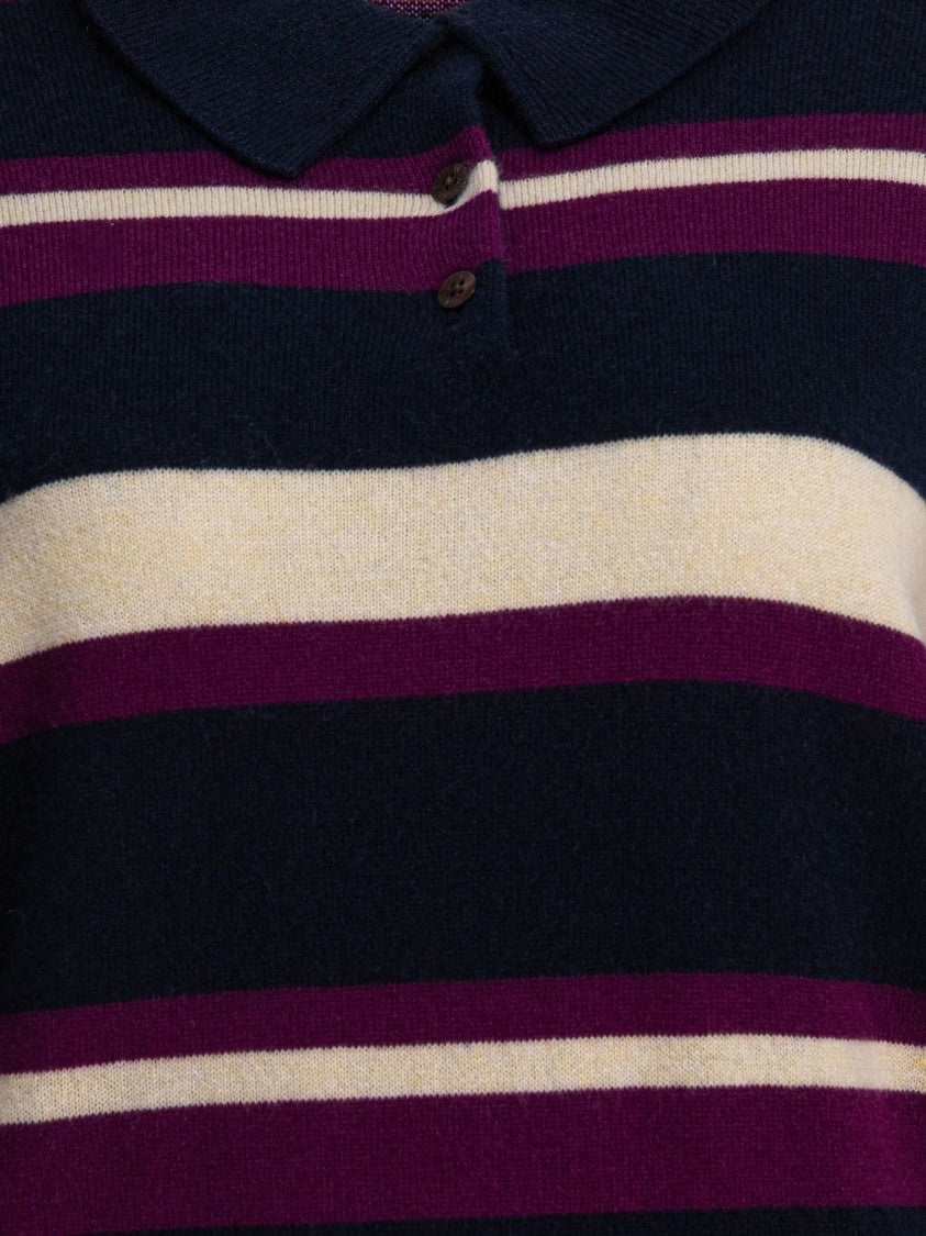 Guest In Residence Collegiate Stripe Polo Shirt In Soft Cashmere