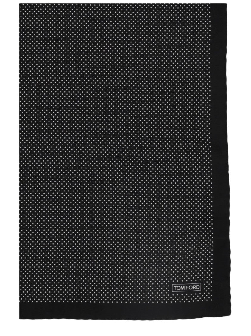 Tom Ford Tone-On-Tone Border Dotted Silk Pocket Square