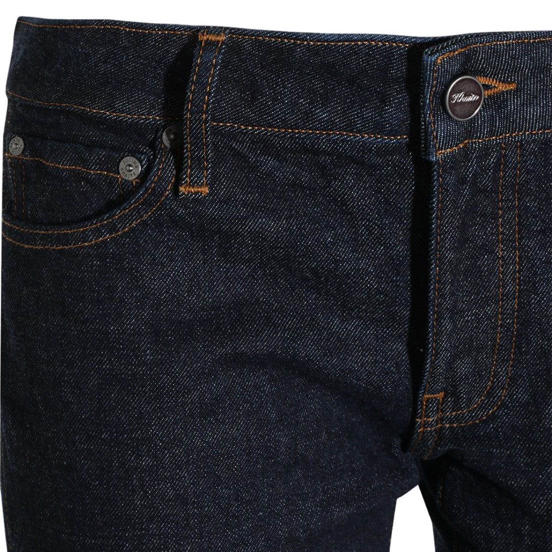 Khaite Dark Indigo Contrast Stitching Straight-To-Flared Jeans