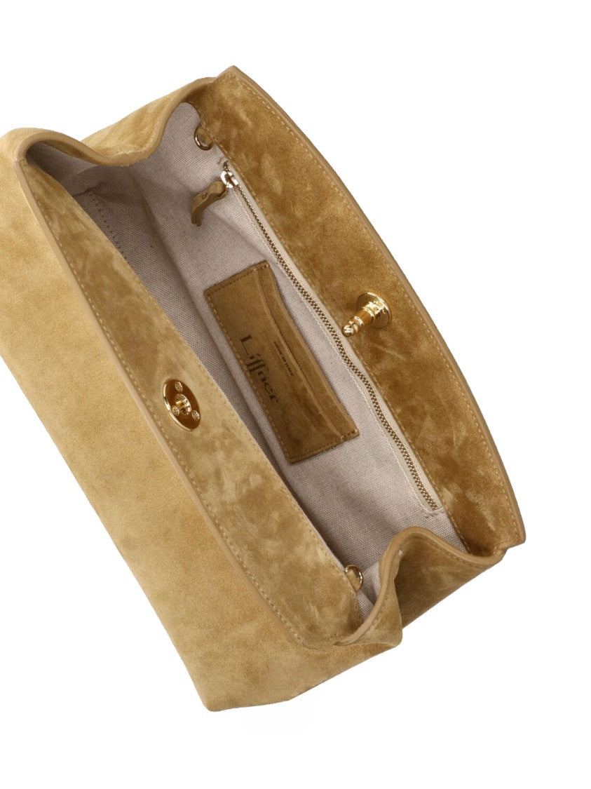 Liffner Trapezoidal Brown Suede Handbag