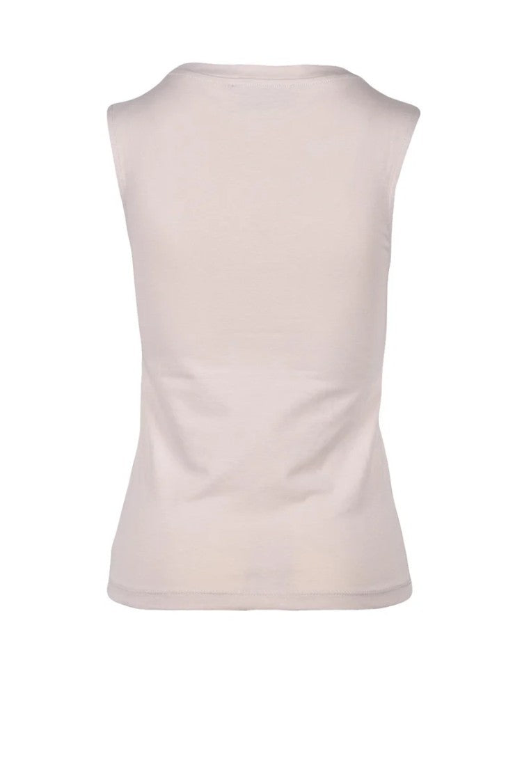 Wild Cashmere Beige Cashmere-Blend Fitted Tank Top