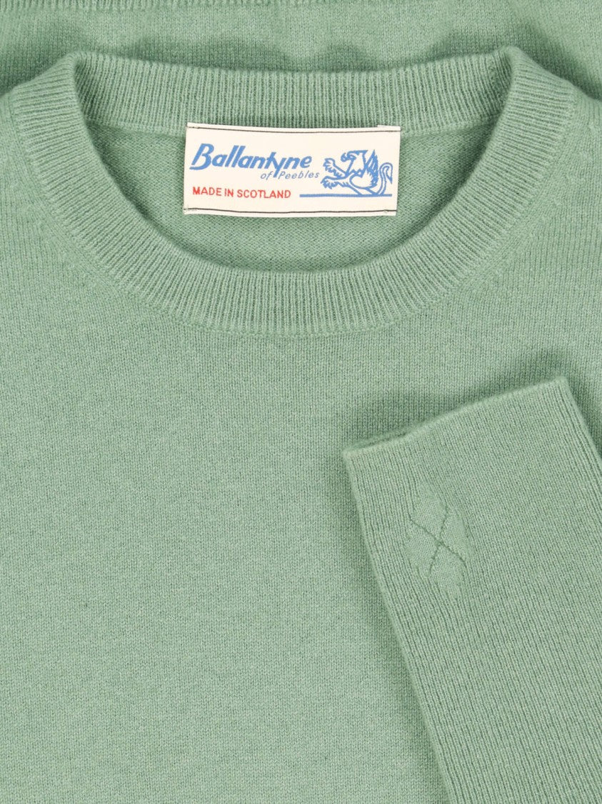 Ballantyne Crew Neck Ribbed Details Finished Hem Sweater