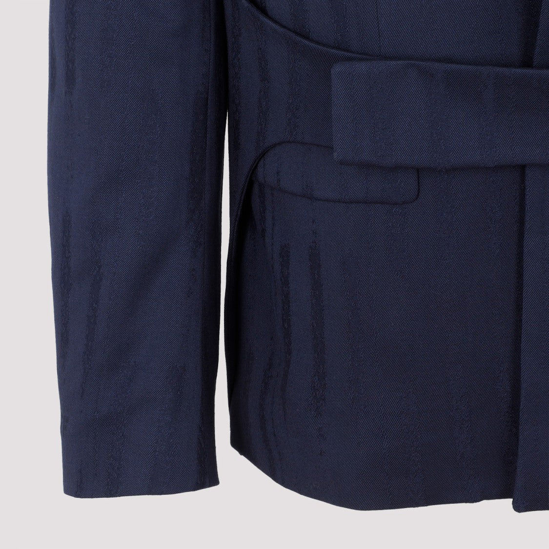 Off-White Blue Wool Shibori Relaxed Jacket