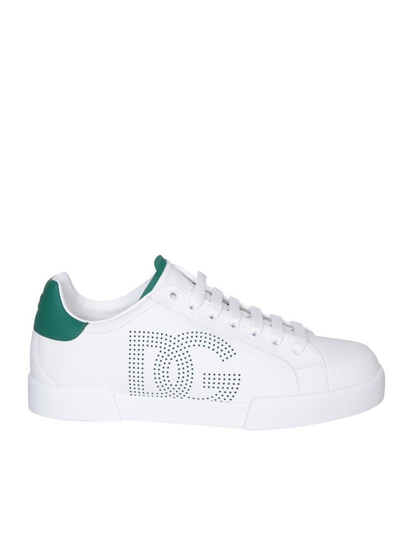 Dolce & Gabbana White Sneakers With Contrasting Dg Logo