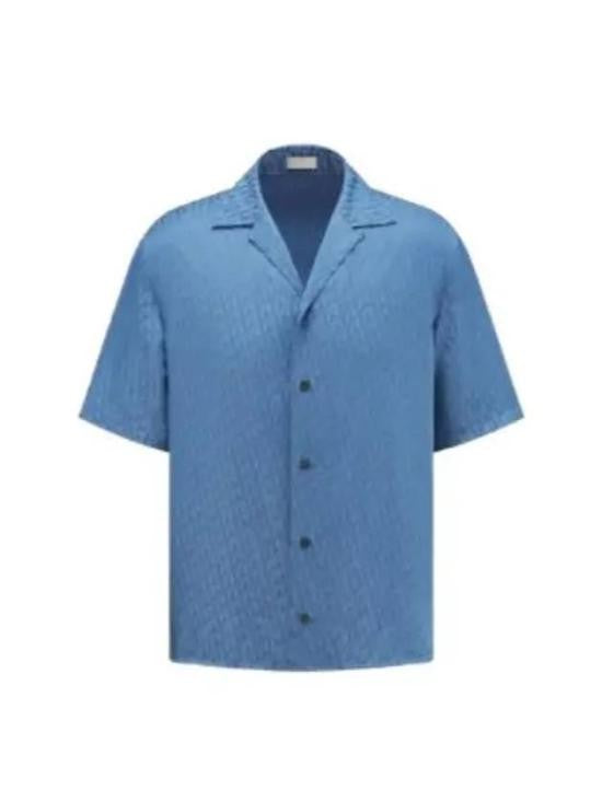 Christian Dior Short-Sleeved Shirt With Classic Collar And Textured Fabric