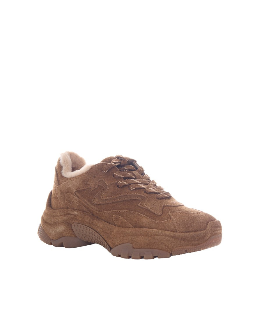Ash Chestnut Addict Bis Fur Suede Faux Fur Sneakers