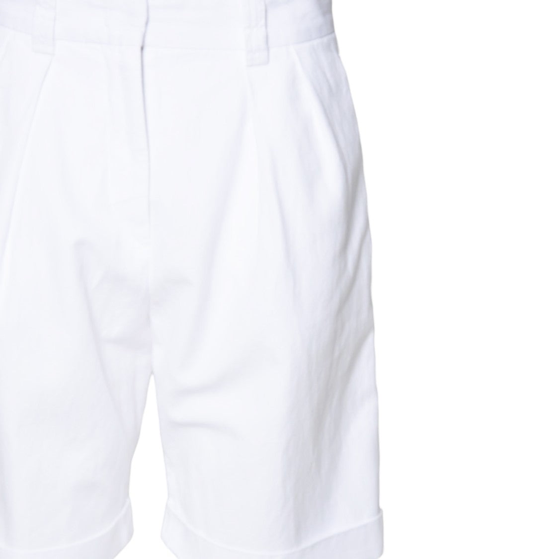 Aspesi White Cotton-Linen Gabardine Bermuda Shorts