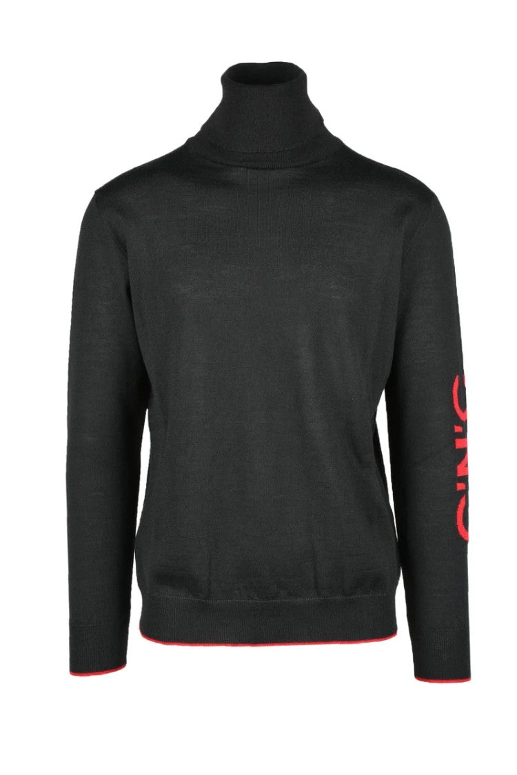 C N C Costume National Black High-Neck Viscose-Blend Sweater