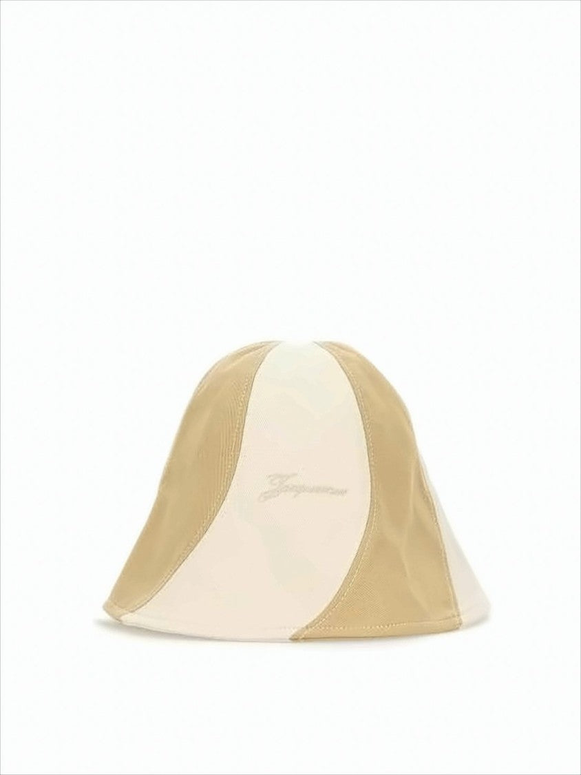 Jacquemus Patchwork Bucket Hat In Beige And Off-White Cotton