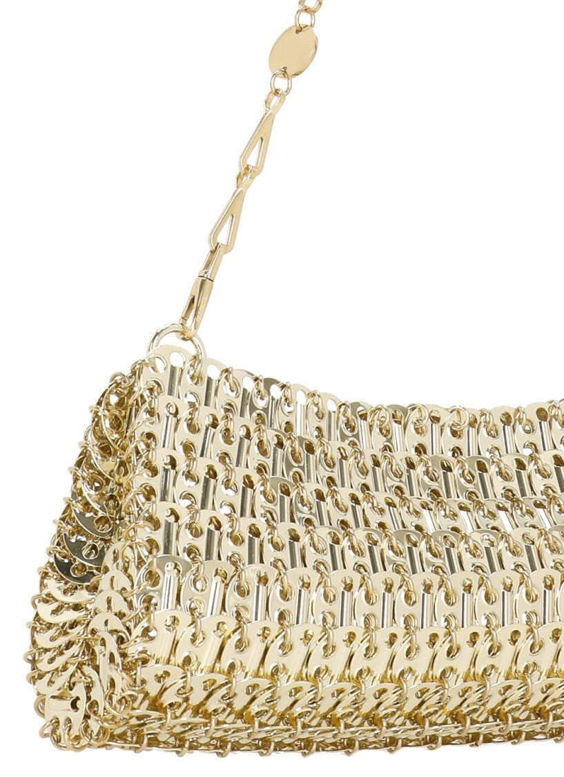 Rabanne 1969 Clutch Bag With Interlinked Gold Steel Mesh Design