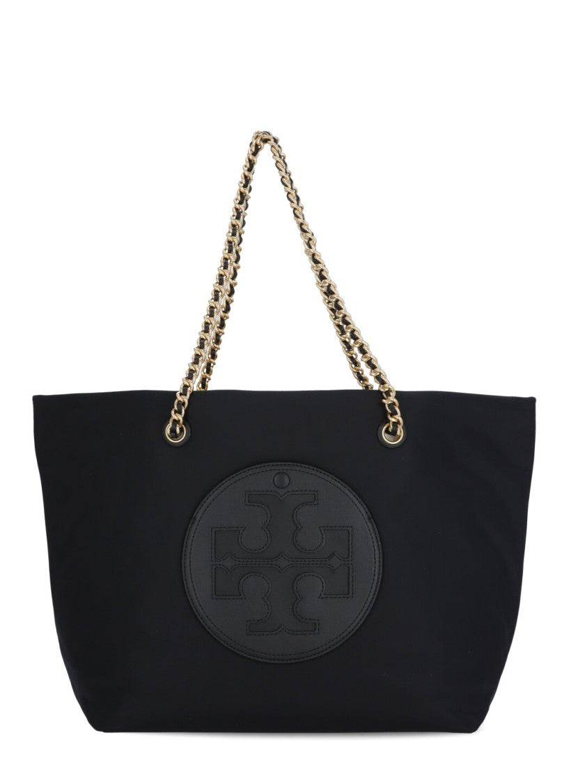 Tory Burch Black Ella Chain Shopping Bag