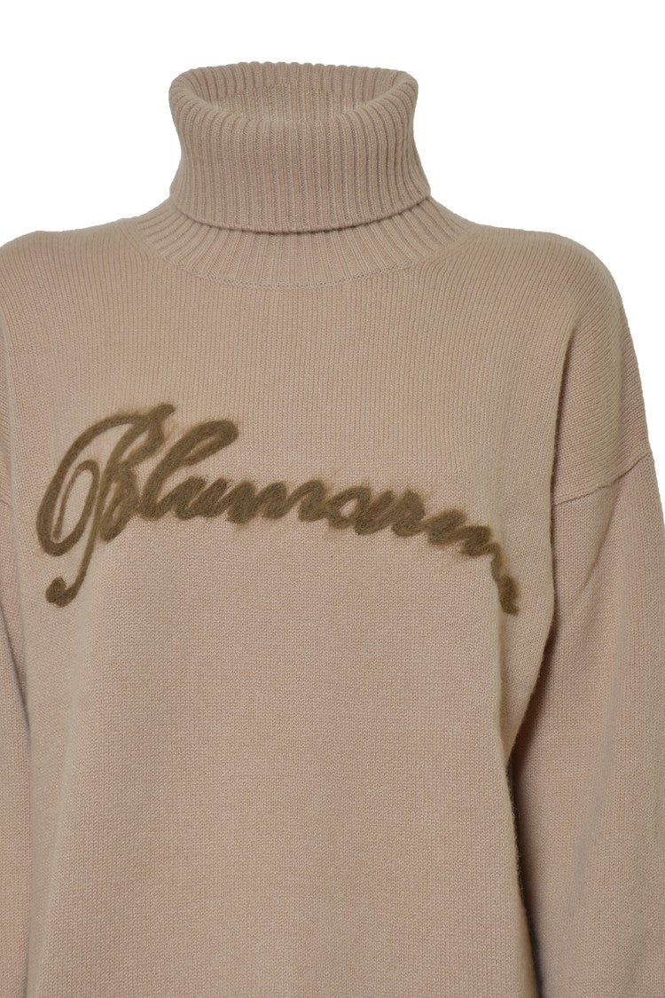 Blumarine Camel Cashmere Turtleneck Sweater