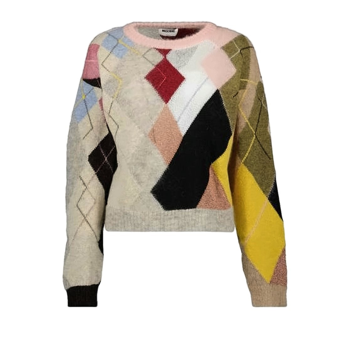 Moschino Oversized Argyle Knit Sweater