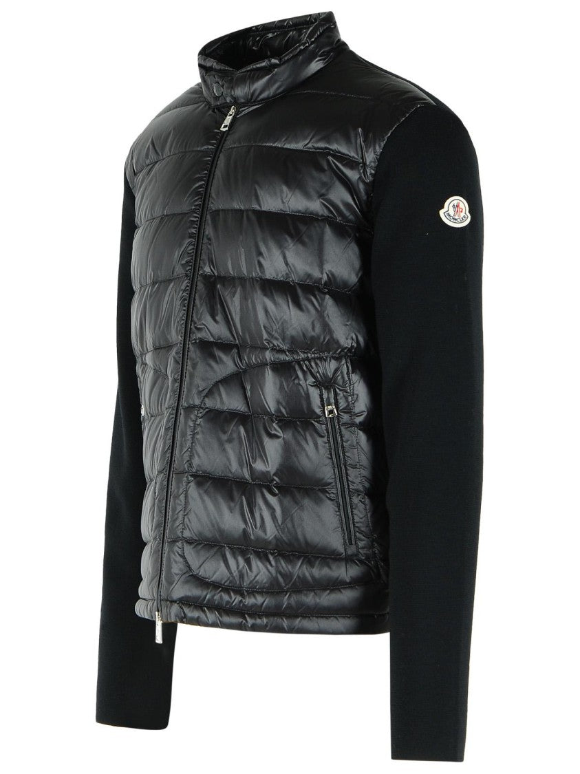 Moncler Padded Wool Cardigan With Black Zip