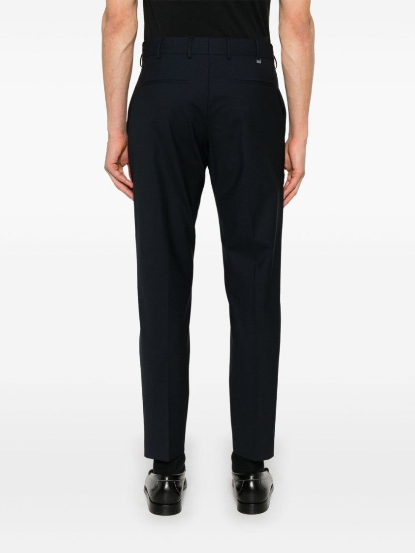 Pt Torino Tailored Blue Trousers With Subtle Crease